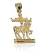 10 KT Gold Kids Play Place Carousel Pendant 10k Charm