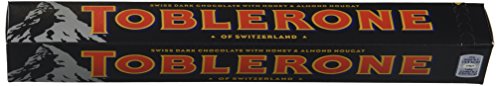 Toblerone Swiss Dark Chocolate with Honey and Almond Nougat, 3.52-Ounce Bar (Pack of 20)