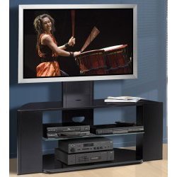 Techno Flat Screen TV Console - Perfect for flat screens (Black) (46.75