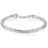 Sterling Silver Twisted Bangle Bracelet 7