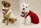 RED Cable Knit Varsity Dog Sweater Set