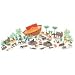 Zoo Animals Ark Playset: 75 Piece Playset of small Animal Figures, Trees, Boat and more