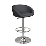 Tabouret de bar design - chrom&eacute; noir - M-90080-B