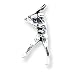 Sterling Silver Antiqued Baseball Player
