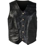 IMAGE OF Giovanni Navarre Italian Stone Design Genuine Leather Vest Fully Lined With 5 Snap Buttons