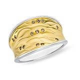 1/5 Carat Brown Diamond Sterling Silver and Yellow Rhodium Ring