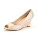 DREAM PAIRS CELESTE Women's Elegant Classic Open Toe Mid Heel Wedge Heel Pumps Shoes New