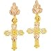 Jewelry : 10k Yellow-gold Pretty Black Hills Gold Five Leaf Cross Earrings