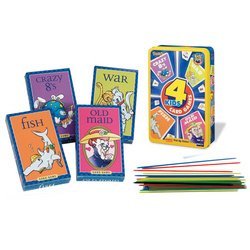 Childrens 4pk card Games & pick Up stick