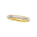18K Yellow Gold and Platinum Comfort-Fit Milgrain Band