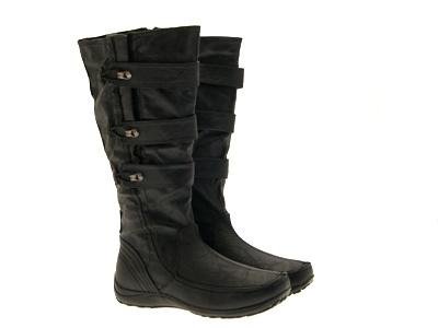 WOMENS BIKER ADJUSTABLE STRETCH FAUX LEATHER BOOTS BLACK WIDE CALF FLAT COMORTABLE HEELS LADIES SIZE 3-8