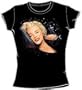 Marilyn Monroe STARRY NIGHT Black Juniors Size Fitted Girly T-shirt Tee Shirt, Juniors Medium
