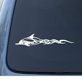 FLAMING DOLPHIN - Car, Truck, Notebook, Vinyl Decal Sticker #1218 | Vinyl Color: White