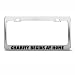 Charity Begins At Home Humor license plate frame Stainless Metal Tag Holder