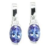 14K 1.65 CTW Tanzanite & Diamond Bar Earrings
