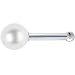 Solid 14KT White Gold 3mm Pearl Nose Bone
