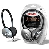 Maxell Ultra-Thin Folding Digital Headset Silver W/ Metallic Headband