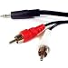 Audio Stereo Y-Cable Splitter, 3.5mm Mini-Stereo Male to Two RCA Male (L&R) Cable for Apple iPods, Microsoft Zune, iRiver, CD players, stereos, speakers, PC/TV tuners, MP3s, Creative Zen Sleek Photo, Audiovox FMM100 FM Modulator and Many Other Devices