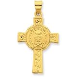 24k Gold-plated Sterling Silver Air Force Cross Pendant