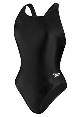 Speedo Women's Solid Super ProLT Durable One Piece Swimsuit, Black, 26