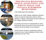 The Online Business Setup, Accounting, Opt-in Email for Vintage Jukeboxes Businesses