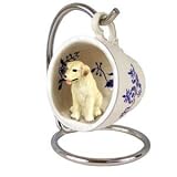 Yellow Labrador Retriever Collectible Teacup with Display Stand