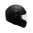 Flat Matte Black Full Face Motorcycle Street Sport Bike Helmet (Medium)