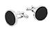 Silver plated cufflinks with onyx. Presentation boxed. Made in the USA