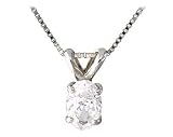1.00 ct.tw Oval Diamond Solitaire Pendant in 14 kt. White Gold