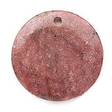 Rhodonite Round Pendant 38mm Drilled Pink Gray