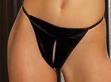 Elegant Moments Leather peek a boo G-string L9232