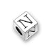 Bling Jewelry 925 Sterling Silver Block Letter N title=