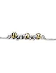 Zable(tm) Sterling Silver Wild Life Theme Bracelet with 7 Beads