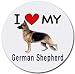 I Love My German Shepherd Round Mouse Pad