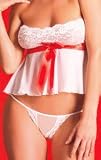 Plus Size Holiday White Cami Top with Red Ribbon Bow Detail XL 16/18
