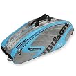 Wilson [K] Pro Tour Super Six Bag - Various Colors! - Silver/Blue One Size