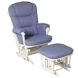 Dutailier Jamie Recliner Chair  Stool Set - White  Beige