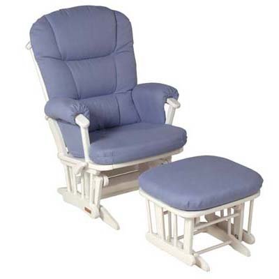 Childrens Toyshop  Toys : Dutailier Jamie Recliner Chair & Stool Set - Mahogany & Beige
