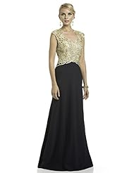 Beaded Applique Lace Jersey/Polyester  Dress