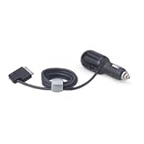 Ex-Pro iPod 12v In-Car in Car Charger Charge [BLACK] with Audio output function & Volume control - Connect your USB Cable to your card Cigarette adapter - for iPod 5G, 4G, 3G, Mini Phono & Nano.