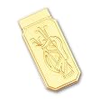 Gold-plated Golf Bag Hinged Money Clip