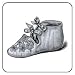 20 Vintage French Baby Shoe Coasters - Blue