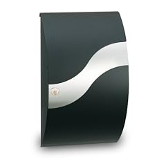 MEFA Design-Briefkasten WAVE, schwarz mit Edelstahl