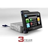 Farenheit EXTID831NRB Single DIN A/V Source Unit with  8.3” Digital Flip-up TFT-LCD Touch Screen and Bluetooth 2.0 - 3-Year Warranty