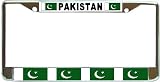 Pakistan Pakistani Flag Chrome Metal License Plate Frame Holder