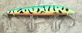 JLVLures JLV Shallow Suspending Minnow Green Coach Dog : Husky Stickbait Lures Saltwater Freshwater Jerk Bass Smallmouth Steelhead Pike Muskie Salmon Trout Snook Striper Perch Whiper Snook Speckled Trevally, Mid- Depth Trolling Casting Hook Treble