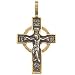 Crucifixion with a circle Crucifix- 24K Gold and 925 silver (2.7x1.8x.1 cm or 1.1x0.7x0.04 inches) Fedorov's original masterpiece