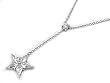 Sterling Silver CZ Necklace - Star - 16-18" (Adjustable) Height: 17mm