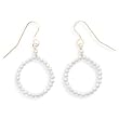 14k Yellow Gold Cultured Freshwater Pearl Circle Drop French Wire Earring