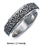 Sterling Silver 7mm Unisex Celtic Trinity Knot Spinner Ring - Size 13.0